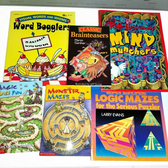 Set of 6 Books with Mazes, Puzzles and Brainteasers - Picture 1 of 4